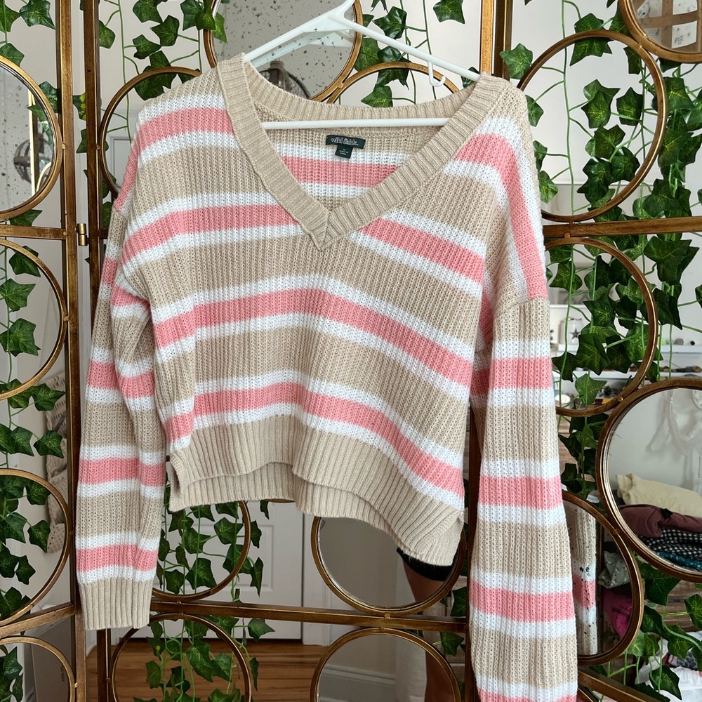 Wild Fable striped cropped sweater